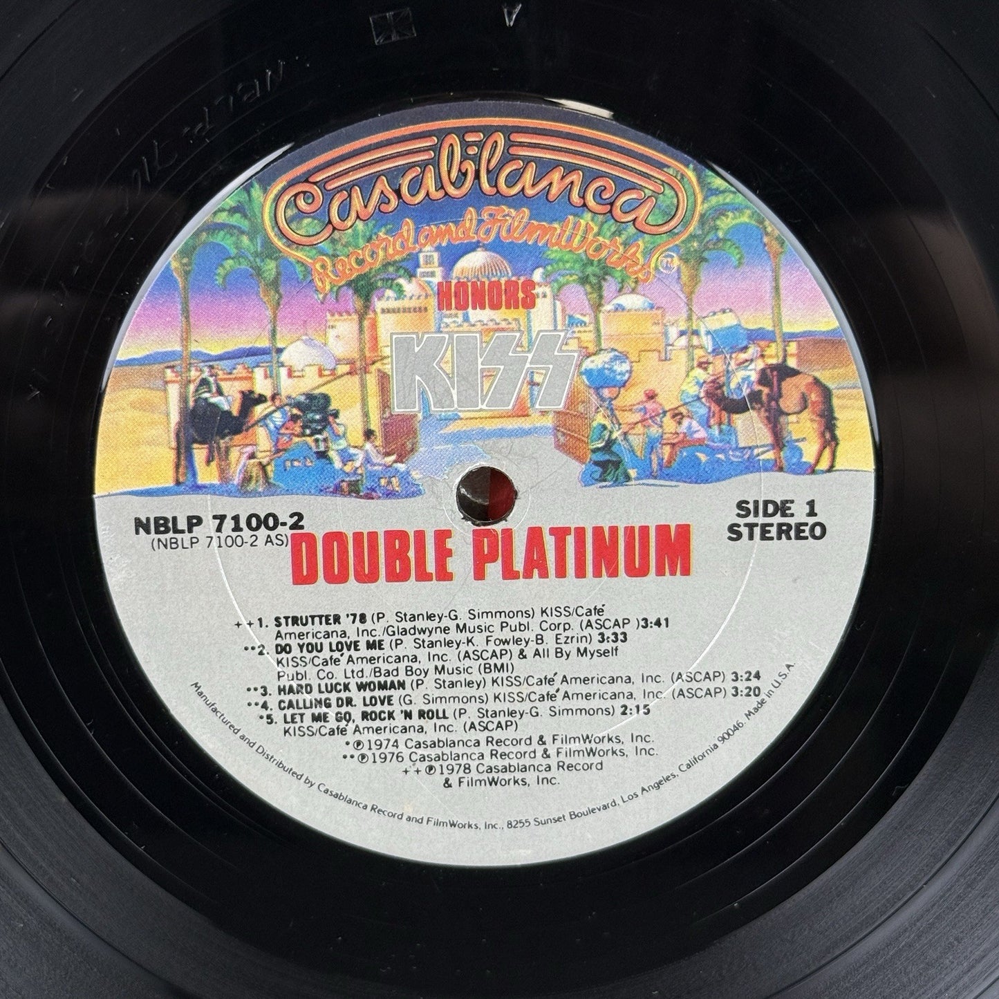 KISS 1978 Double Platinum Vinyl LP Record - VERY GOOD+