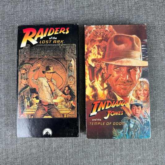 Raiders of the Lost Ark & Indiana Jones VHS Tape Movies Bundle