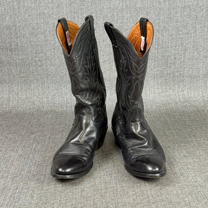 Nocona Cowboy Boots Mens Sz 9.5 D Black Leather Western Style Made in USA