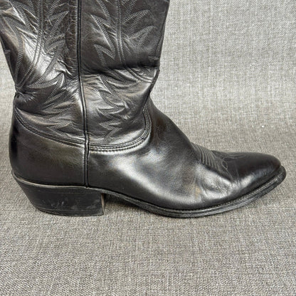Nocona Cowboy Boots Mens Sz 9.5 D Black Leather Western Style Made in USA