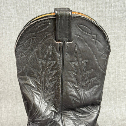 Nocona Cowboy Boots Mens Sz 9.5 D Black Leather Western Style Made in USA