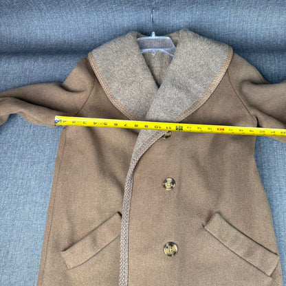 Vintage Wool Blend Double Breasted Car Coat with Shawl Collar - Retro Style