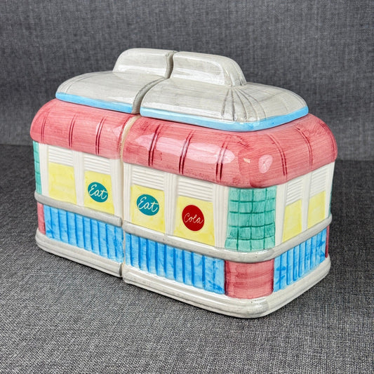 Vintage Ceramic Diner Cookie Jar Restaurant Eat Diner Soda Shop