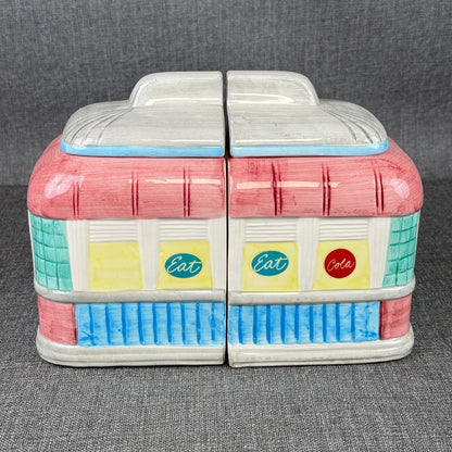 Vintage Ceramic Diner Cookie Jar Restaurant Eat Diner Soda Shop