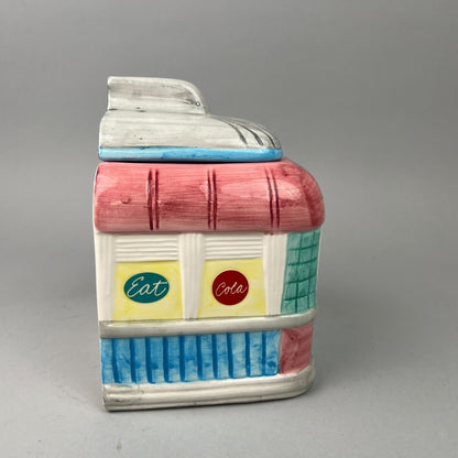Vintage Ceramic Diner Cookie Jar Restaurant Eat Diner Soda Shop