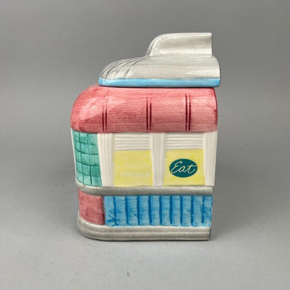 Vintage Ceramic Diner Cookie Jar Restaurant Eat Diner Soda Shop