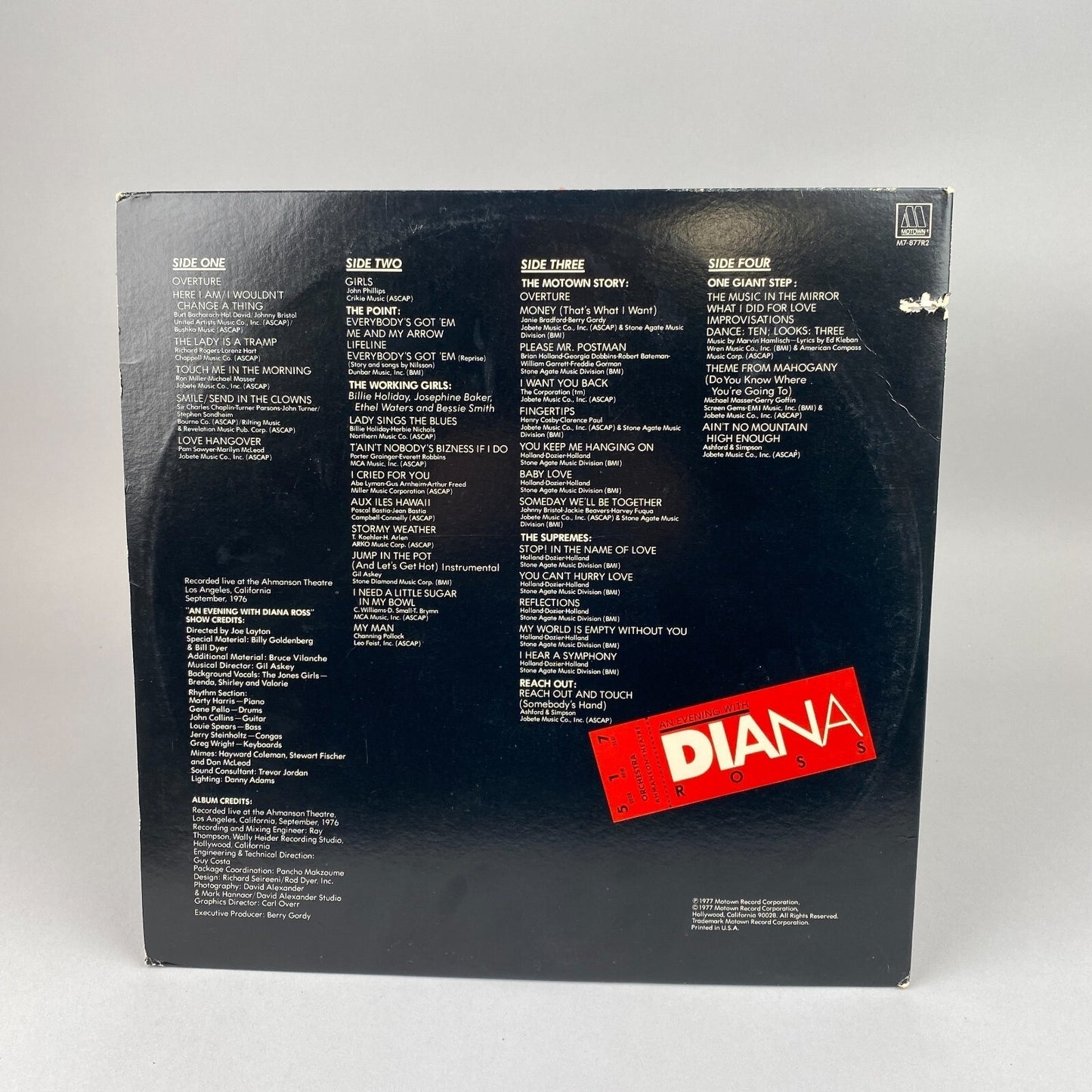 An Evening With Diana Ross 1977 Double Vinyl LP Record Motown M7-877R2