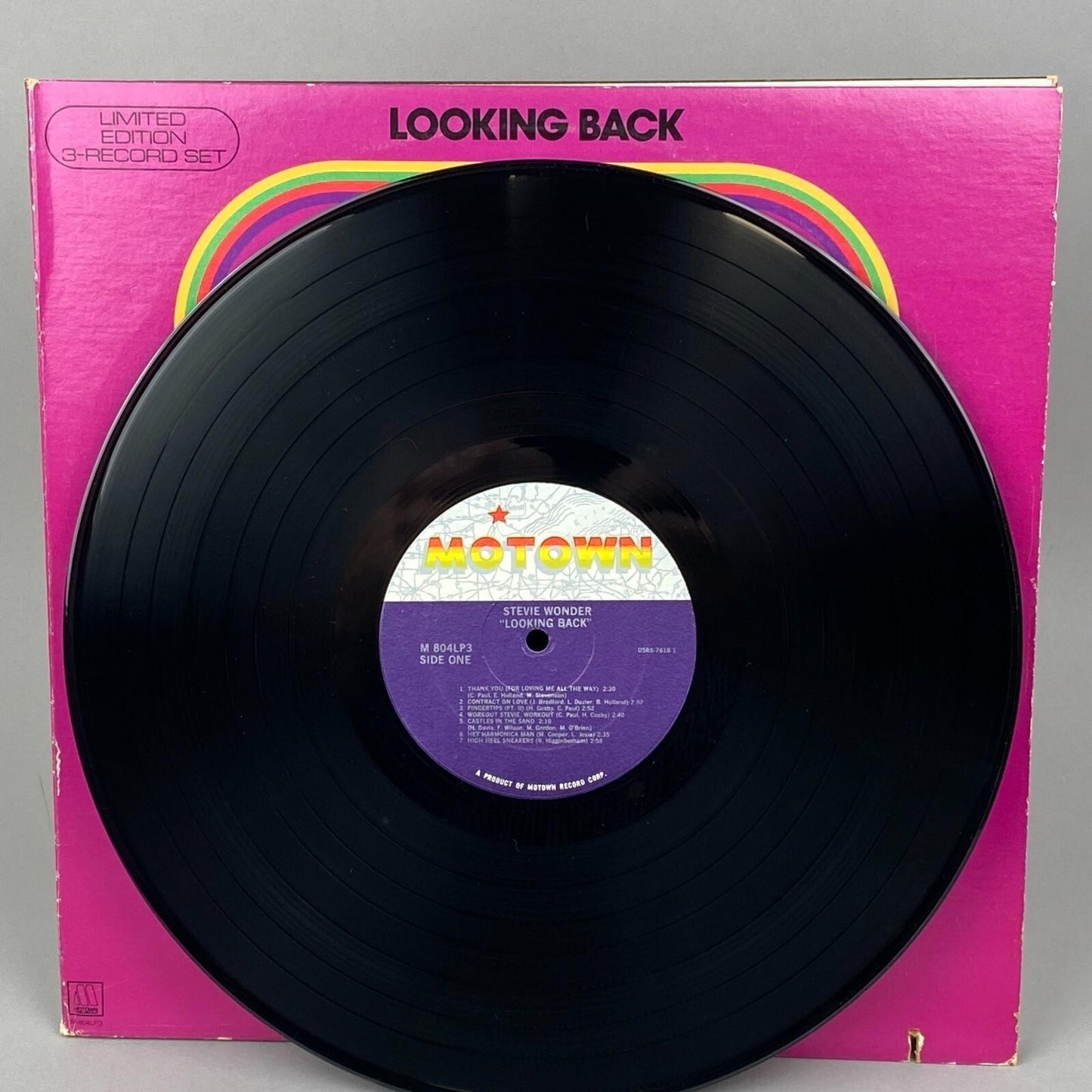 Stevie Wonder Looking Back Vinyl Record LP Set Motown Limited Edition 3 Records