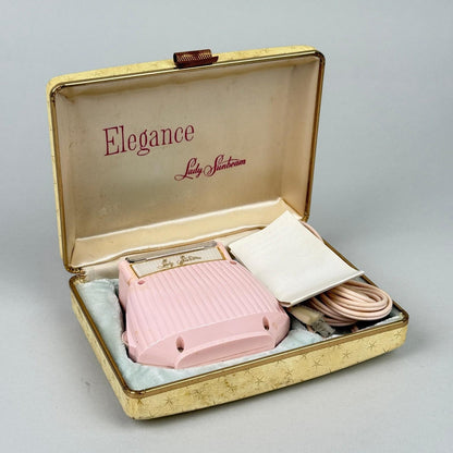 Vintage Lady Sunbeam Elegance Pink Electric Shaver Razor with Case