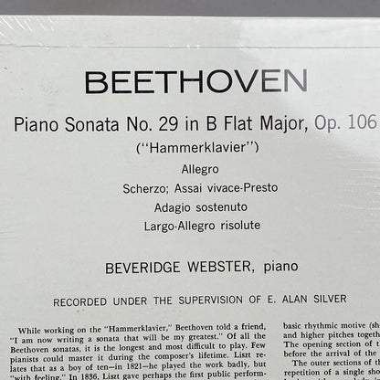 NOS Beethoven Beveridge Webster Piano Sonata No. 29 In B Flat Major Op. 106