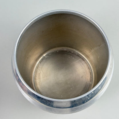 Vintage Kromex Aluminum Canister Set of 4 Flour Sugar Coffee Tea Black Lids