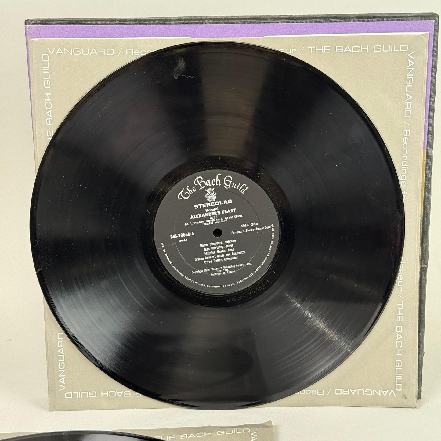 Handel Alexander's Feast 2 Vinyl Record Set The Bach Guild Stereo NEAR MINT