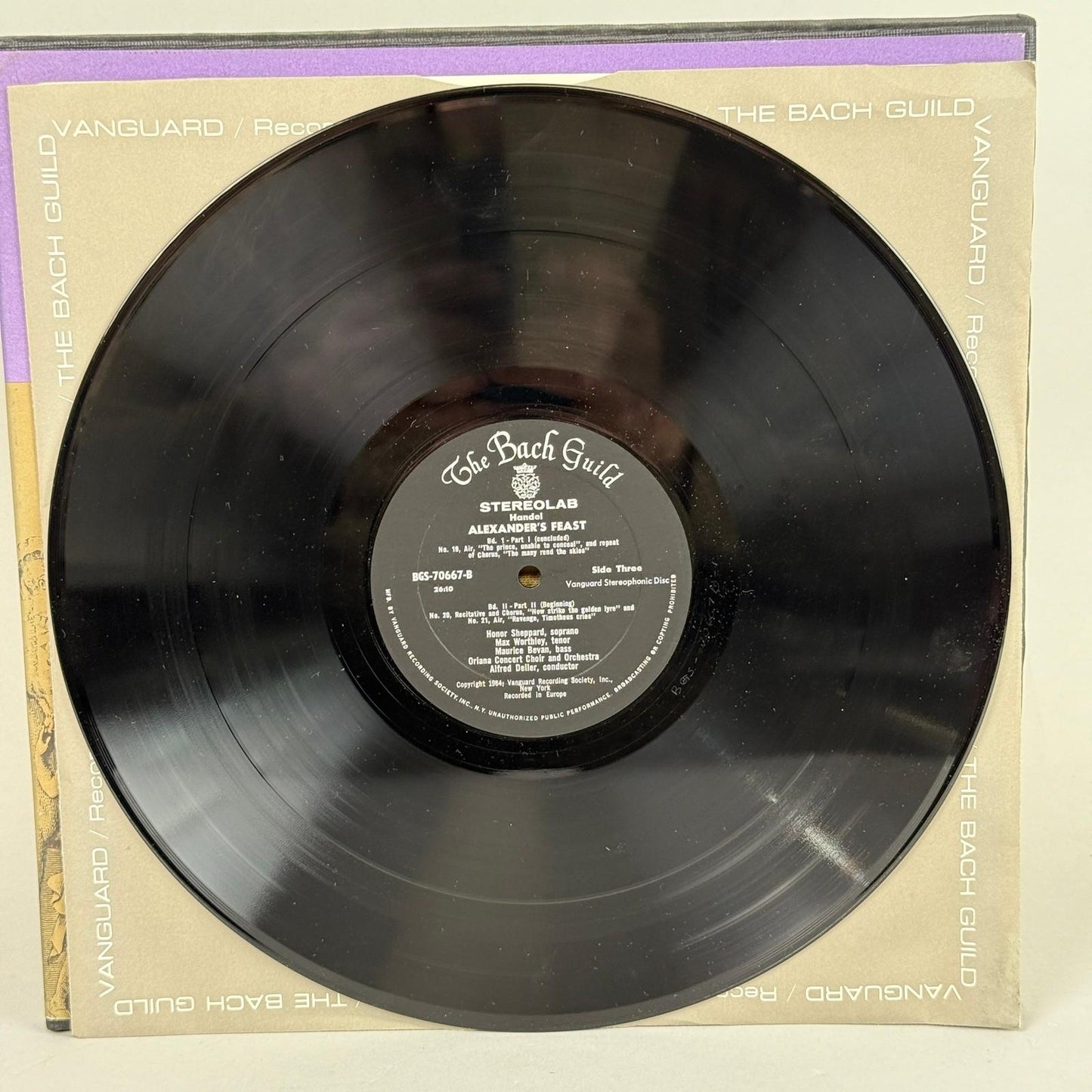 Handel Alexander's Feast 2 Vinyl Record Set The Bach Guild Stereo NEAR MINT