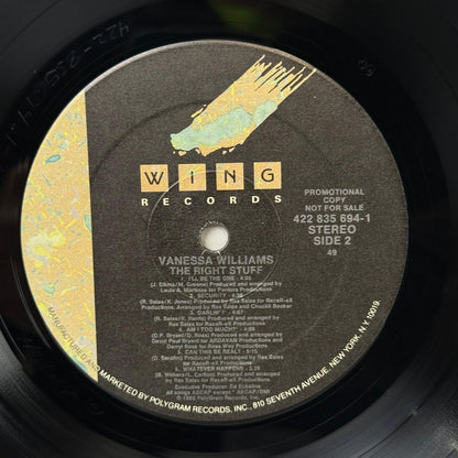 Vanessa Williams The Right Stuff Vinyl Record Album 1988 PROMOTIONAL - NEAR MINT