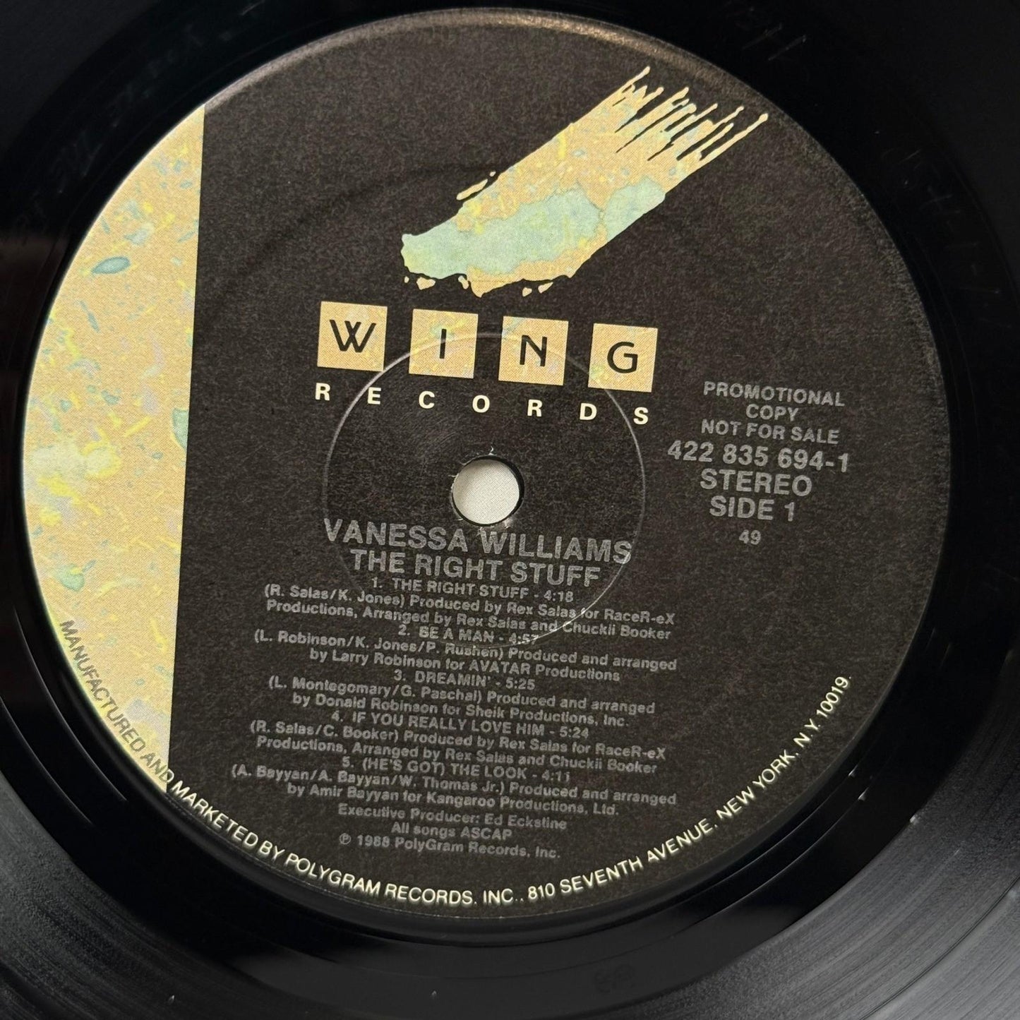 Vanessa Williams The Right Stuff Vinyl Record Album 1988 PROMOTIONAL - NEAR MINT