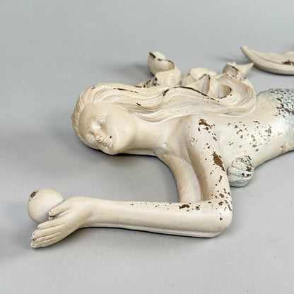 Wood Mermaids Wall Decor Set Nautical Coastal Beach Home Accent