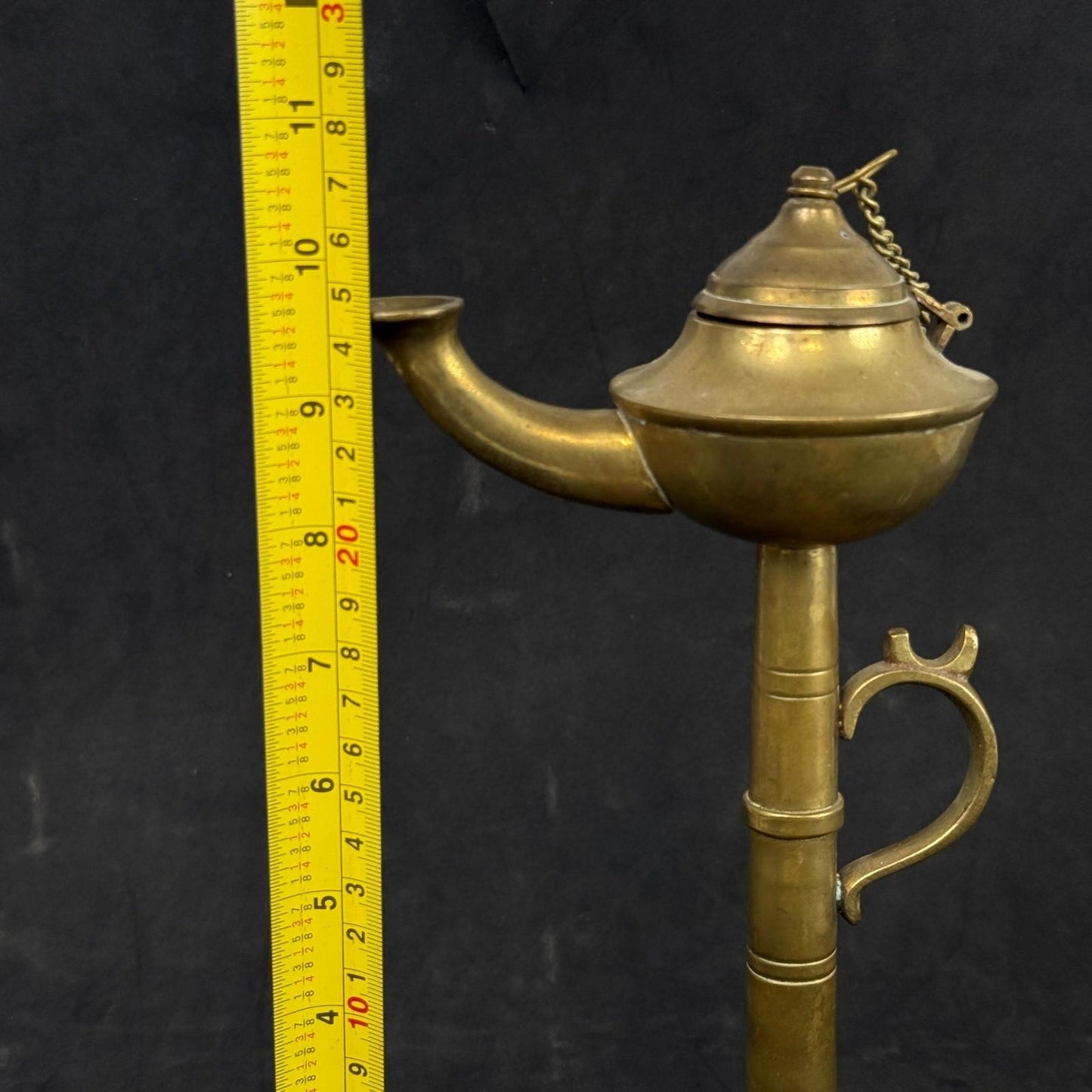 Vintage Brass Oil Lamp with Lif and Wick from India Aladdin Lamp