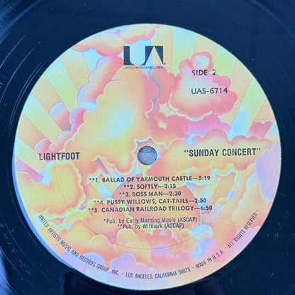 Gordon Lightfoot Sunday Concert Vinyl Record Album - NEAR MINT