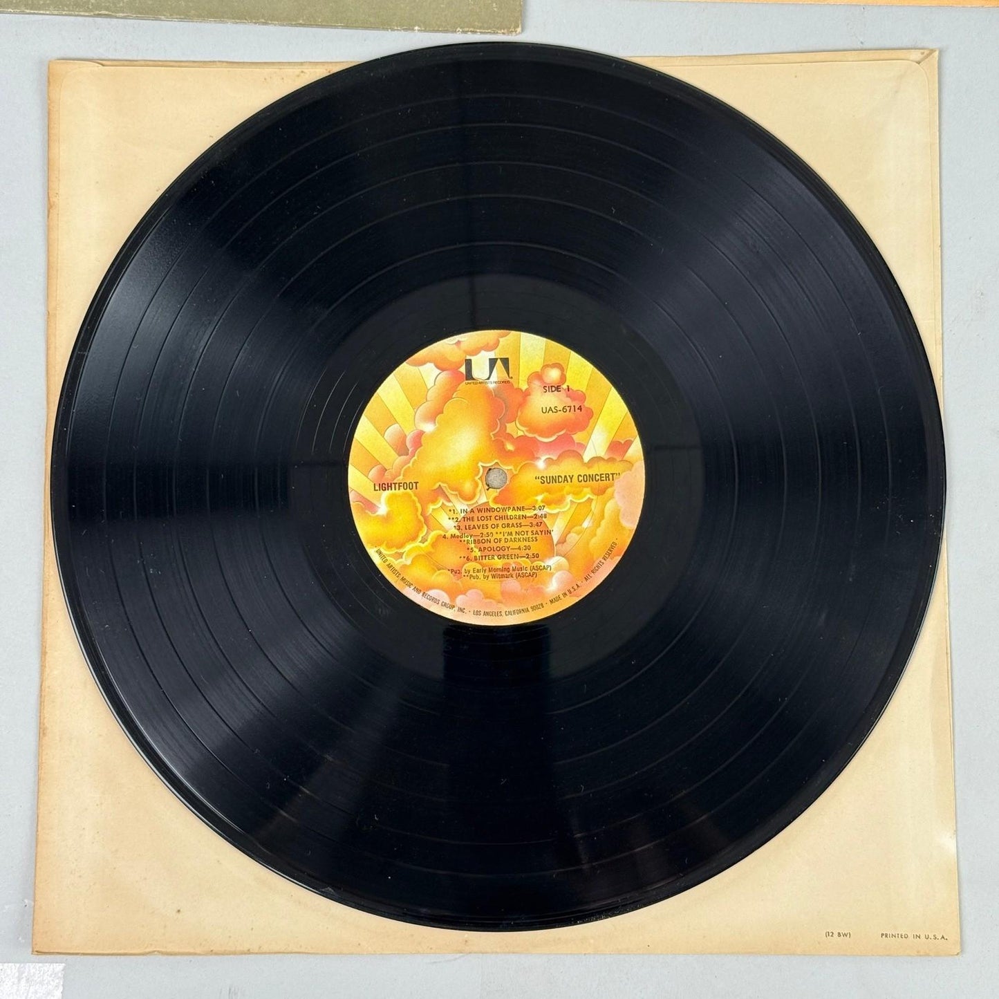 Gordon Lightfoot Sunday Concert Vinyl Record Album - NEAR MINT