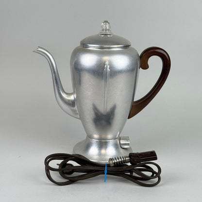 Mirro-Matic Electric Percolator 8 Cup Aluminum Glass Lid - TESTED