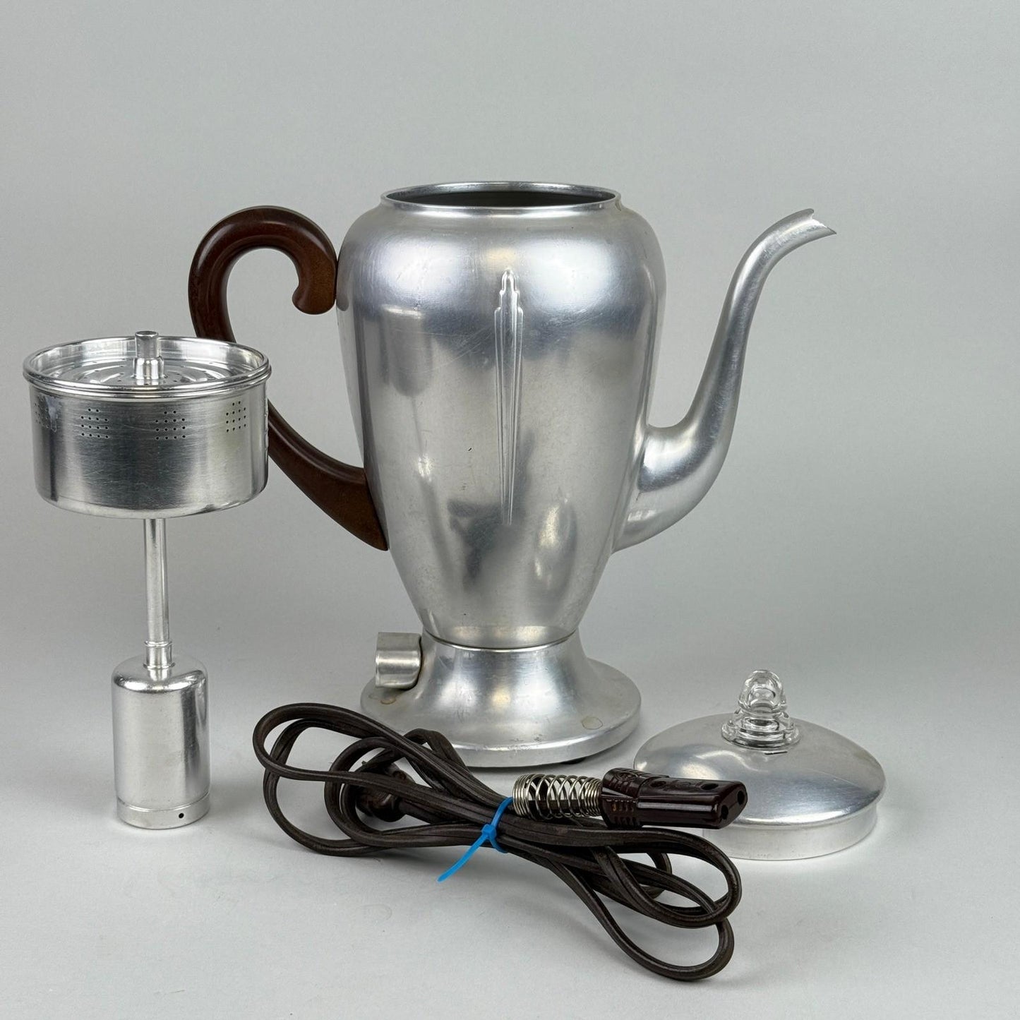 Mirro-Matic Electric Percolator 8 Cup Aluminum Glass Lid - TESTED