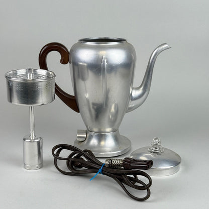 Mirro-Matic Electric Percolator 8 Cup Aluminum Glass Lid - TESTED