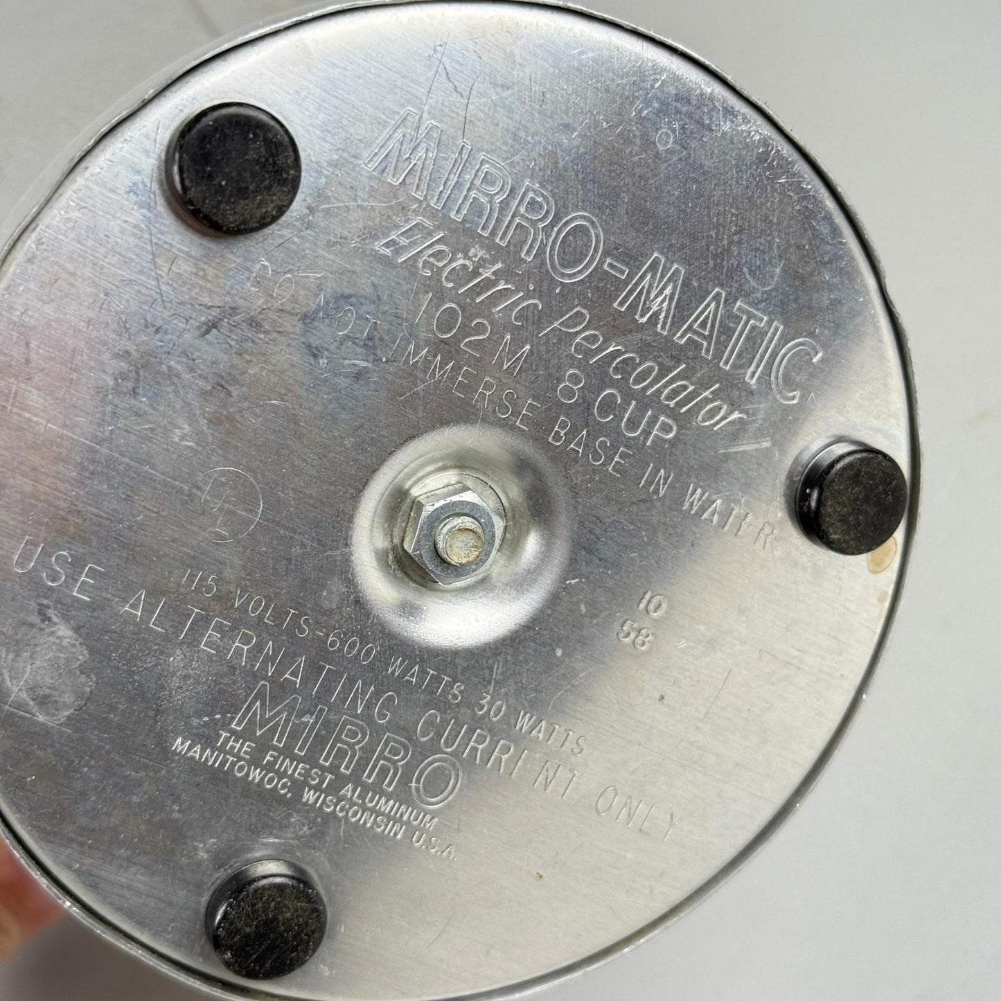 Mirro-Matic Electric Percolator 8 Cup Aluminum Glass Lid - TESTED