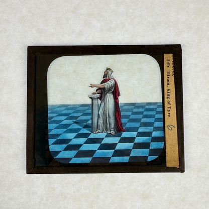 RARE 4 Antique Masonic Magic Lantern Slides 3 Grand Masters Hand-Colored c.1890