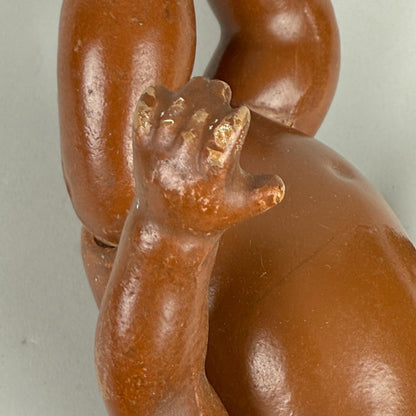 Vintage Topsy African American Child Composition Doll with Blue Overalls 10"