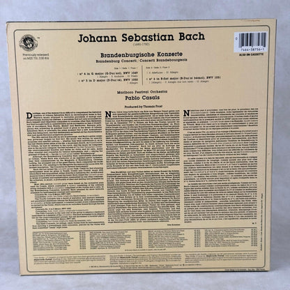 CBS Bach Brandenburg Concertos Vol II Pablo Casals Marlboro Vinyl Record NM