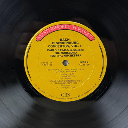 CBS Bach Brandenburg Concertos Vol II Pablo Casals Marlboro Vinyl Record NM