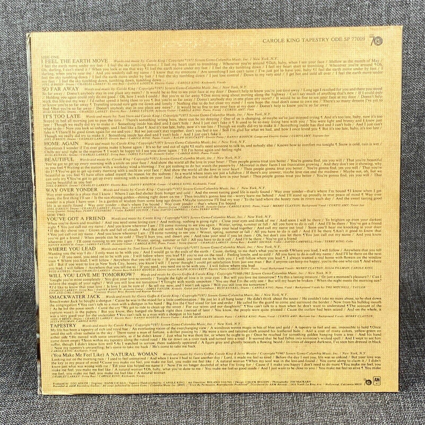 Carole King Tapestry LP Vinyl Record