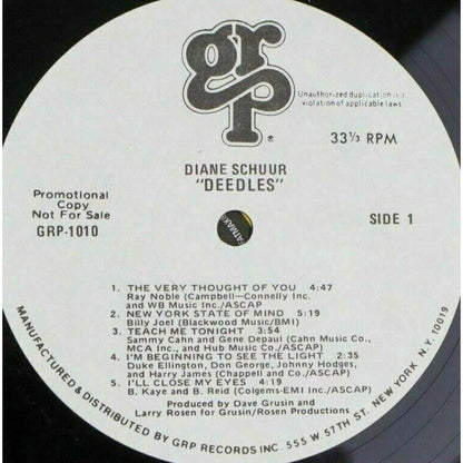Diane Schuur Deedles PROMO Vinyl Record LP Promotional Copy Jazz Vocals