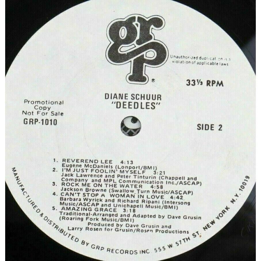 Diane Schuur Deedles PROMO Vinyl Record LP Promotional Copy Jazz Vocals