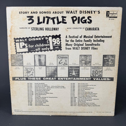 Disneyland Three Little Pigs Vinyl LP Kids 12" Black ST-1910 - GOOD