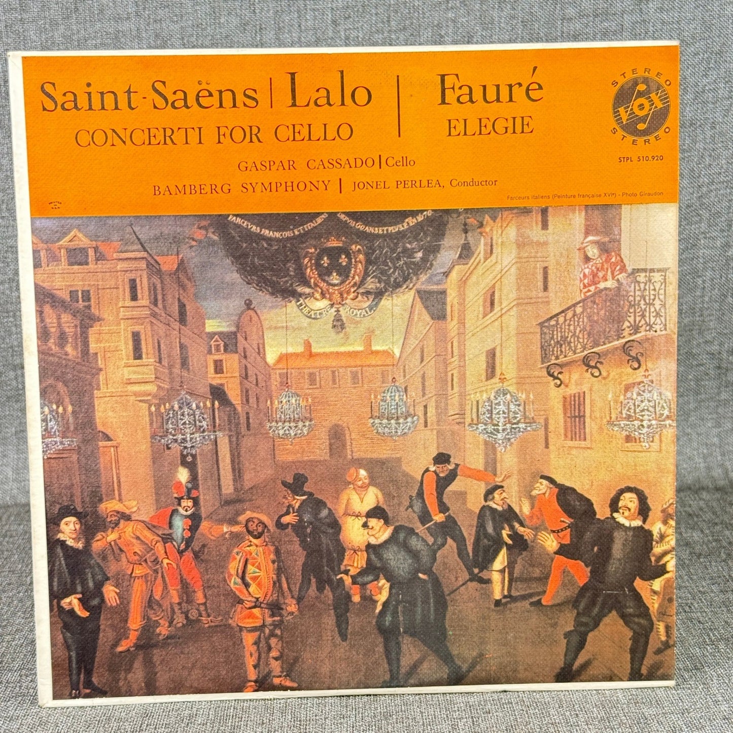 Saint Saens Lalo Faure Concerti for Cello STPL 510.910 LP Vinyl Record