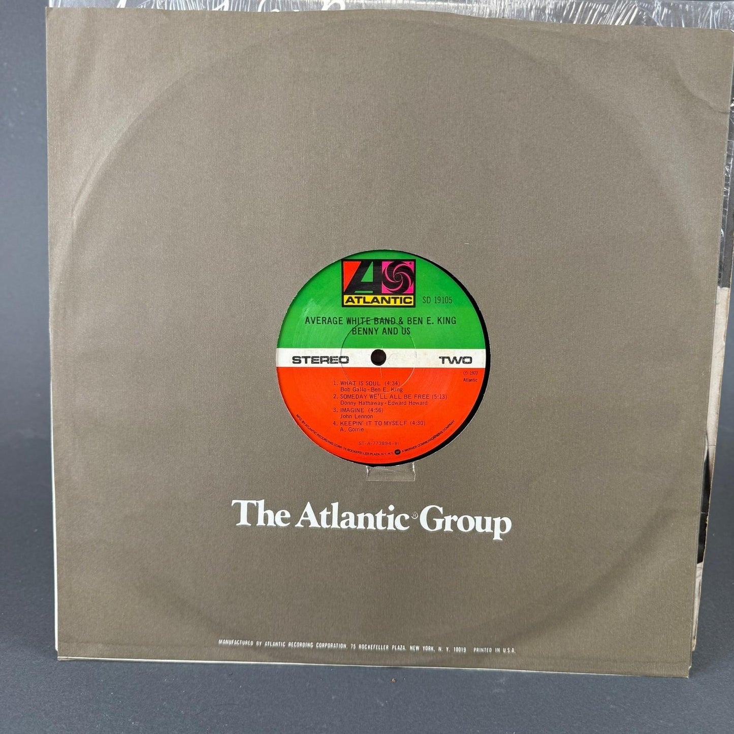 Average White Band Ben E. King Benny and Us Vinyl LP 12" 1977 Atlantic - GOOD