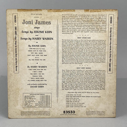 Joni James sings songs by Jerome Kern and songs by H. Warren, vinyl record