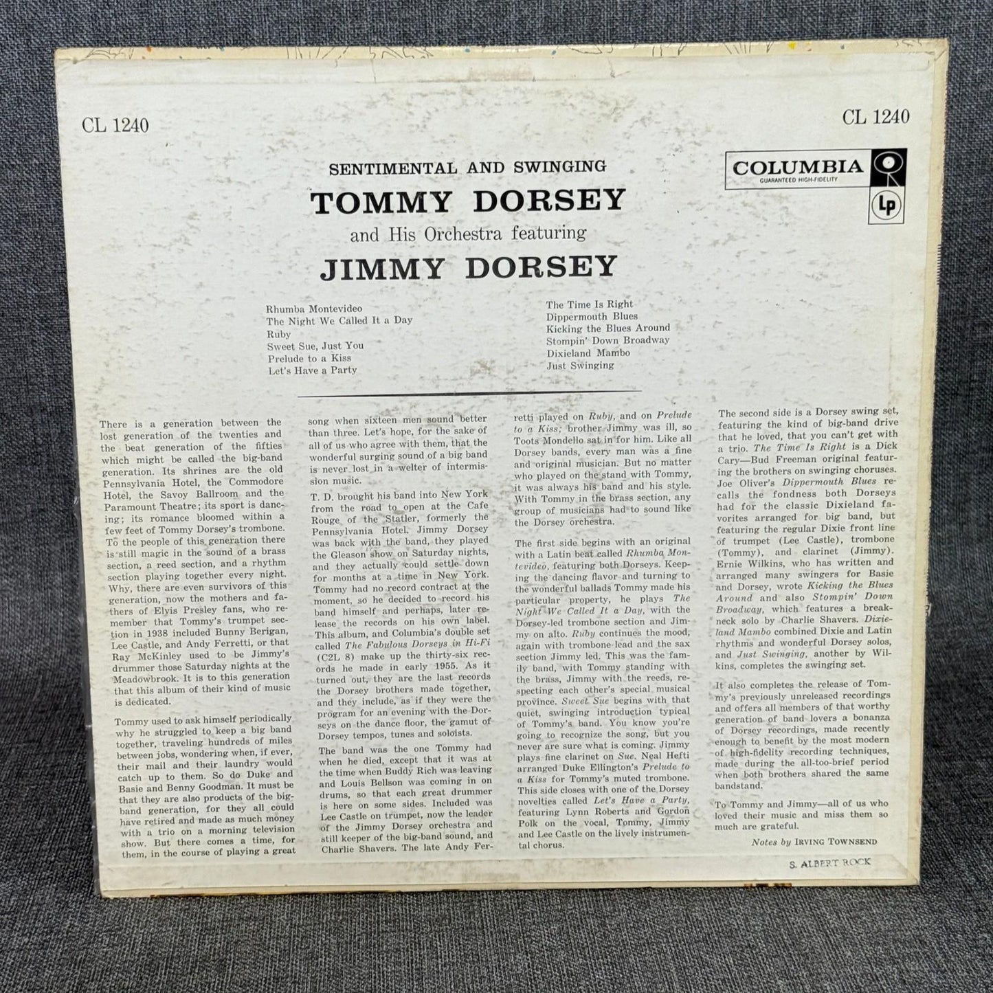 Tommy Dorsey's Greatest Band & Sentimental Swinging Vinyl Records 3 LPs