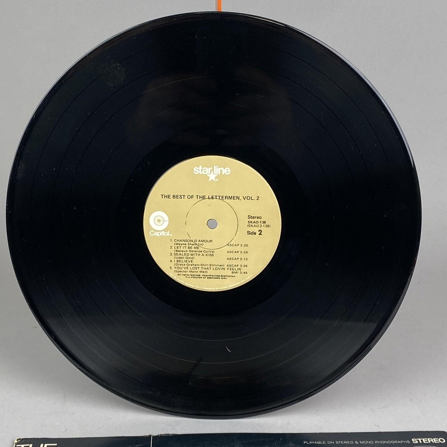 The Lettermen Best Of Vol. 2 Vinyl Record Album Capitol Starline SKAO 138