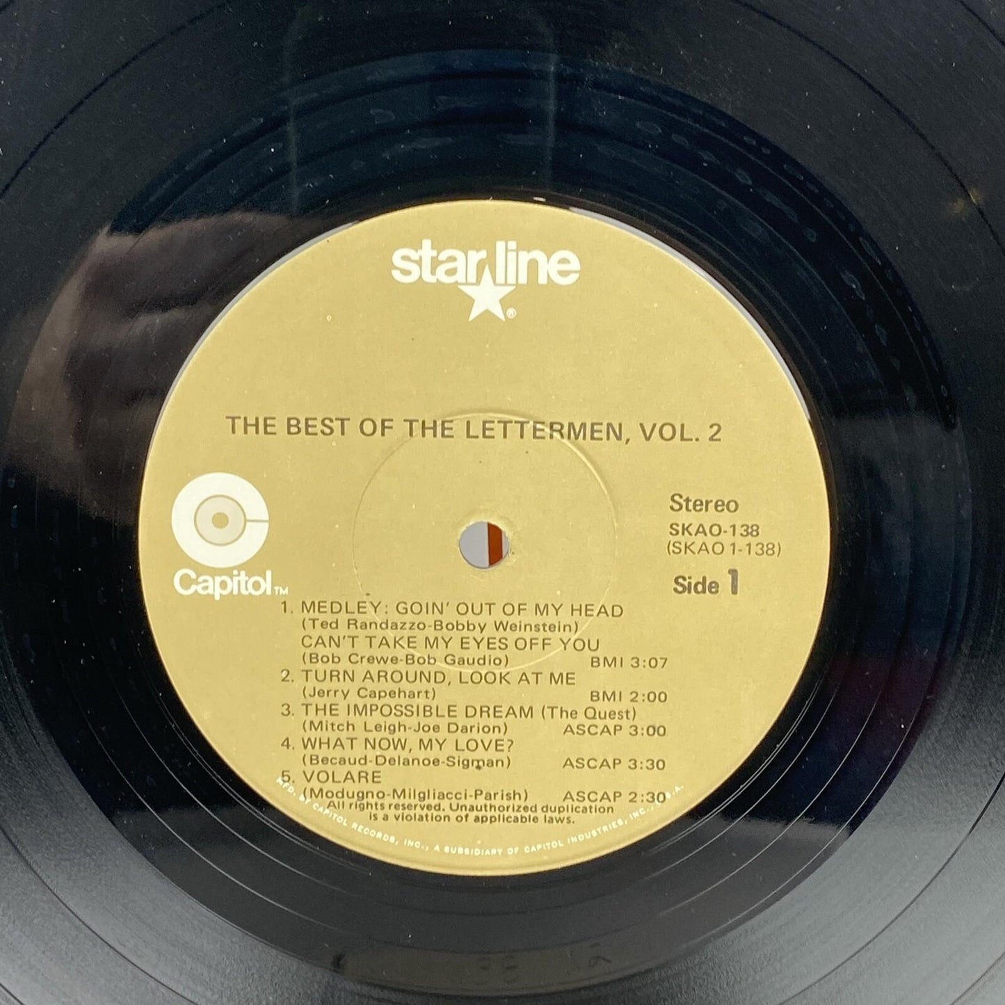The Lettermen Best Of Vol. 2 Vinyl Record Album Capitol Starline SKAO 138
