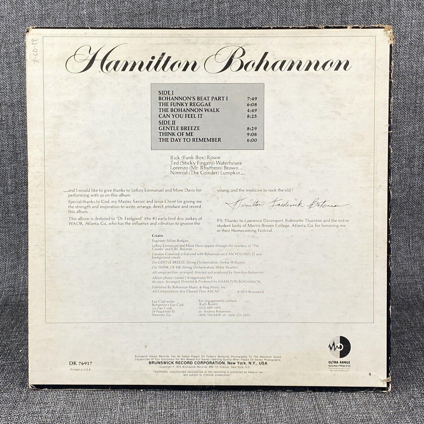 Hamilton Bohannon Dakar LP Vinyl Record 1975
