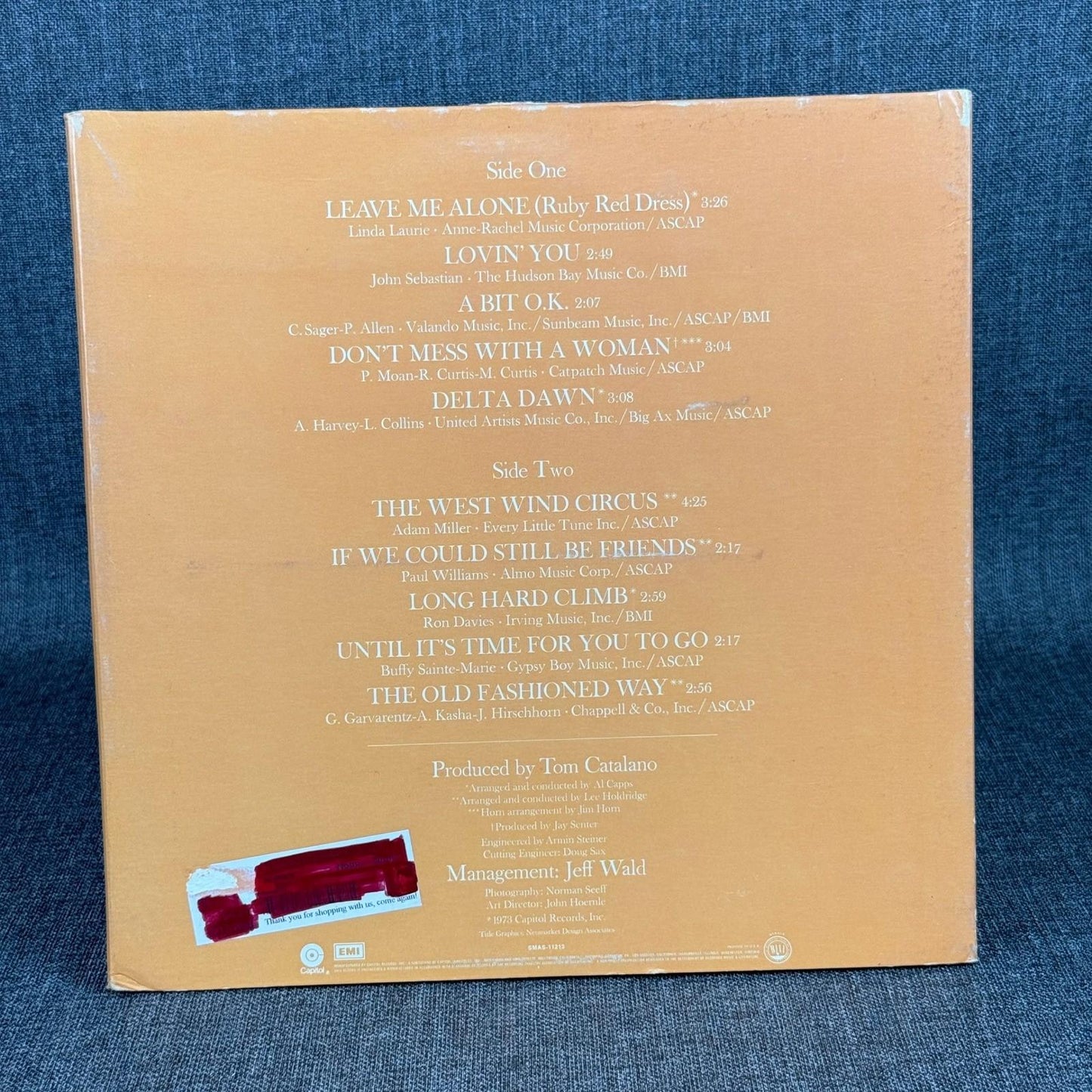 Helen Reddy Long Hard Climb Vinyl Record LP 1973 Capitol SMAS-11213 -NEAR MINT
