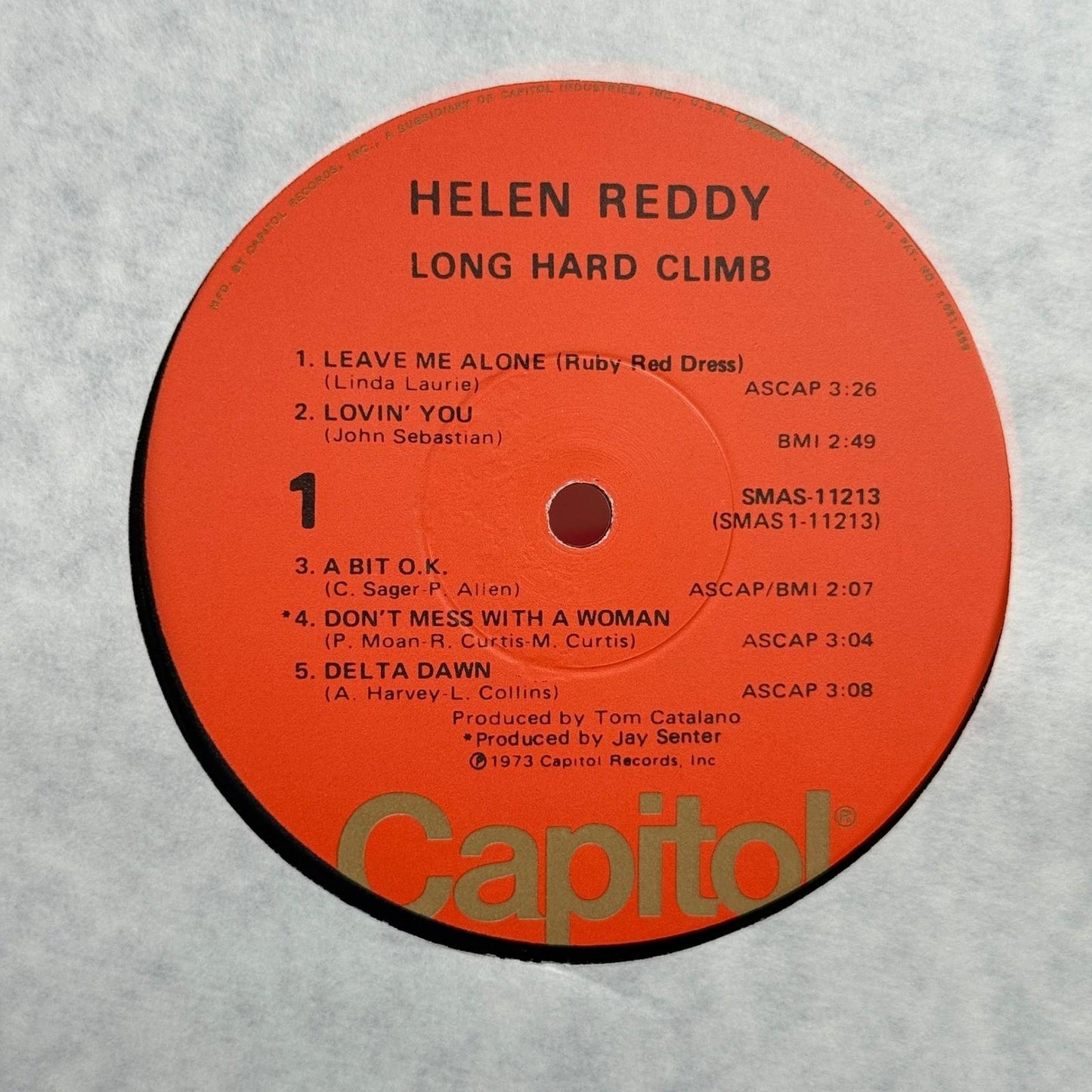 Helen Reddy Long Hard Climb Vinyl Record LP 1973 Capitol SMAS-11213 -NEAR MINT