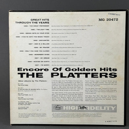 The Platters Encore Of Golden Hits Vinyl LP 12" Black EX MG-20472 Mercury