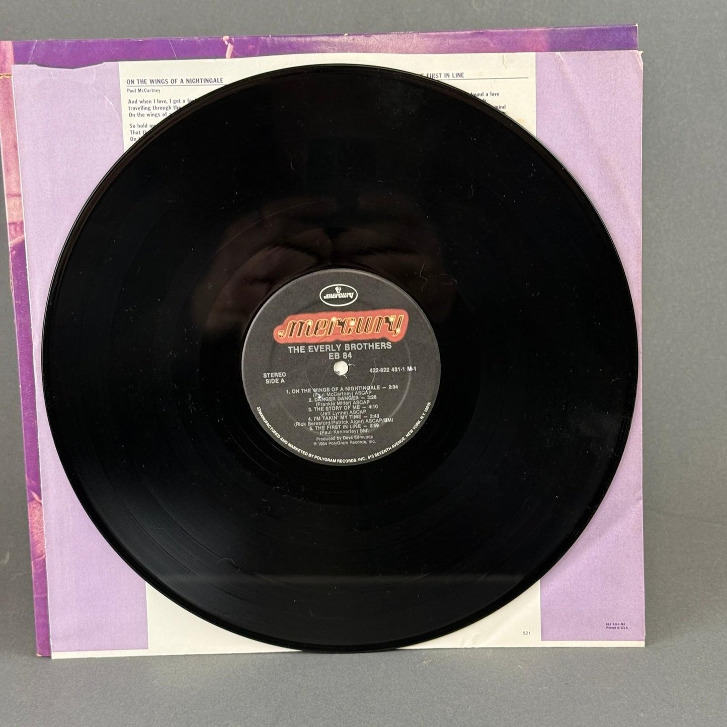 The Everly Brothers EB 84 Vinyl Record LP 12"1984 Mercury - NEAR MINT