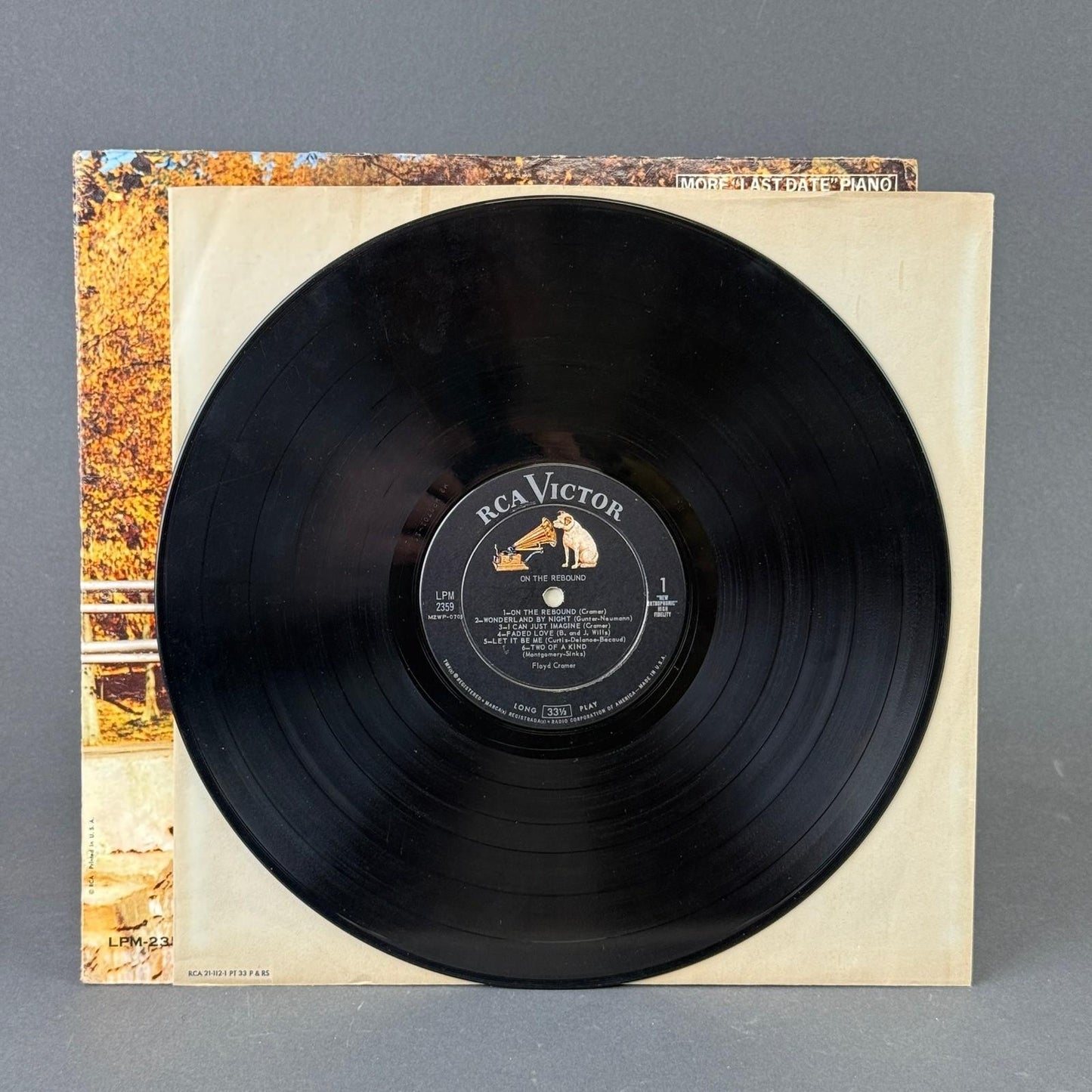 Floyd Cramer On the Rebound Vinyl LP 12" RCA Victor Records LPM-2359 Excellent
