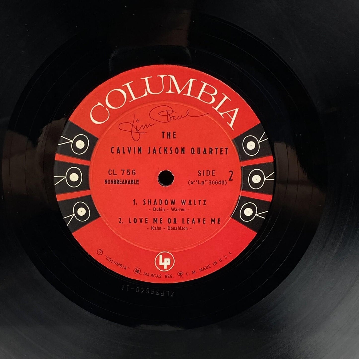 The Calvin Jackson Quartet Self Titled Vinyl Columbia Records Six Eye (6 Eye)
