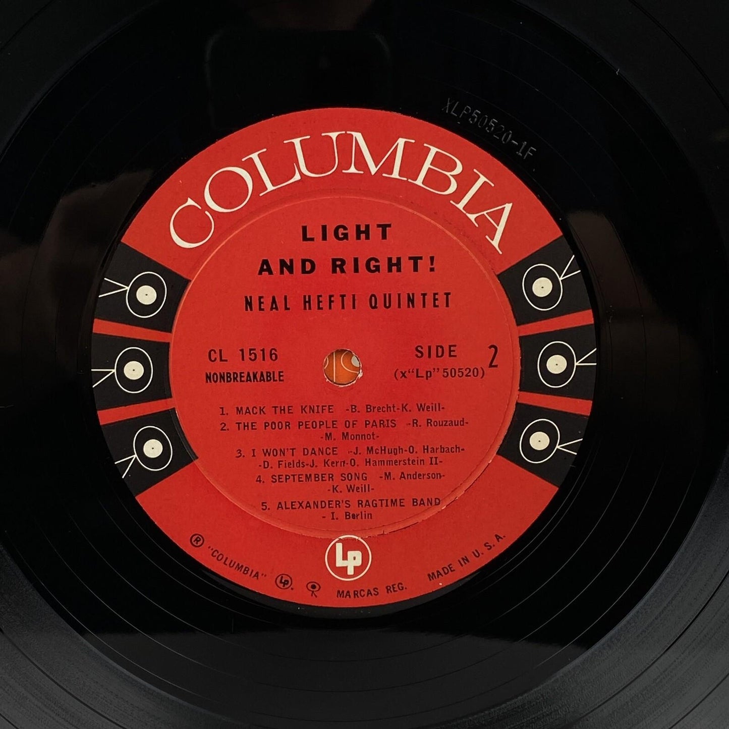 Light and Right! - Neal Hefti Quintet, Columbia Records Six Eye (6 Eye) Vinyl