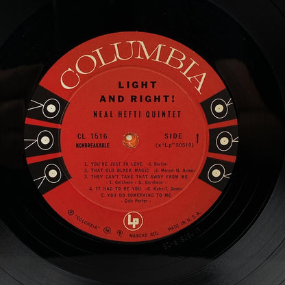 Light and Right! - Neal Hefti Quintet, Columbia Records Six Eye (6 Eye) Vinyl